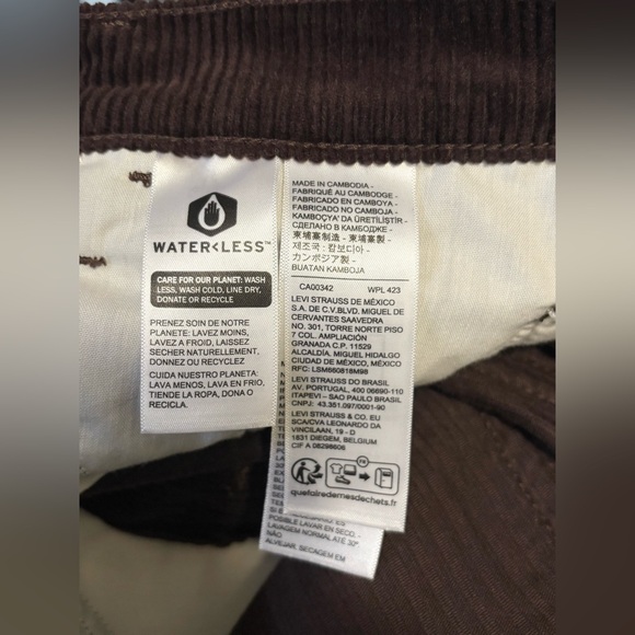 Levi’s Baggy Dad Corduroy Pants Chocolate Brown Loose Straight Leg Jeans Size 29 - Picture 14 of 16